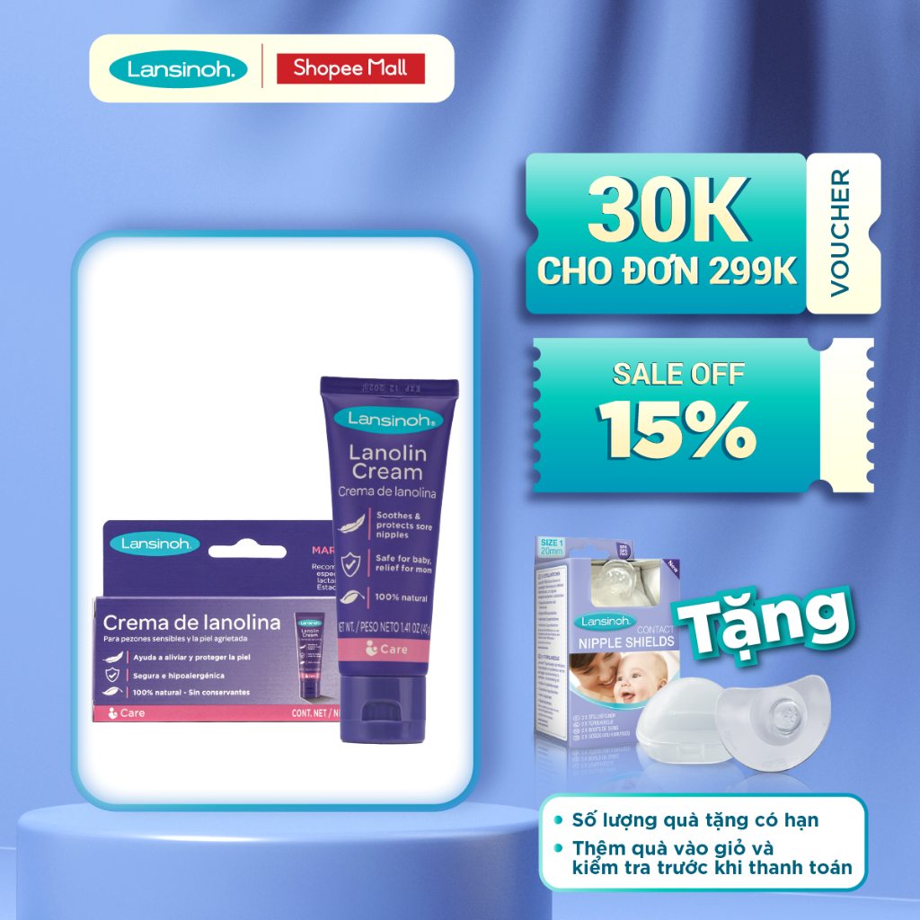 Kem bôi đầu ti cho mẹ HPA Lanolin Lansinoh 7gram/40gram