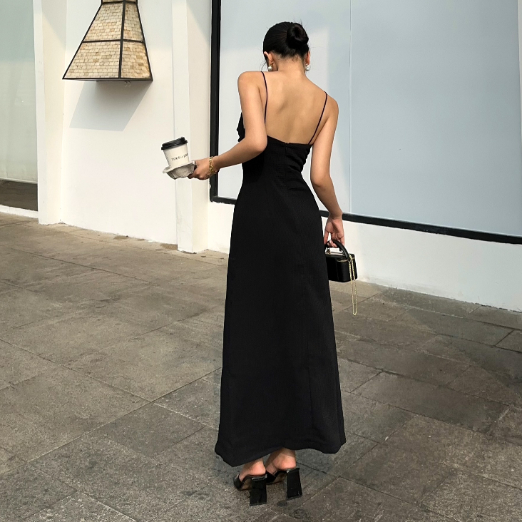 Đầm maxi dây cut-out xoắn ngực , Peace House Clothing