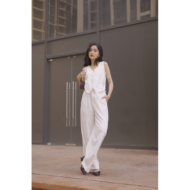 Áo gile nữ áo ghi lê thiết kế phối túi HÀNG LOẠI 1 Uimeecloset phong cách Hàn Quốc cho nữ