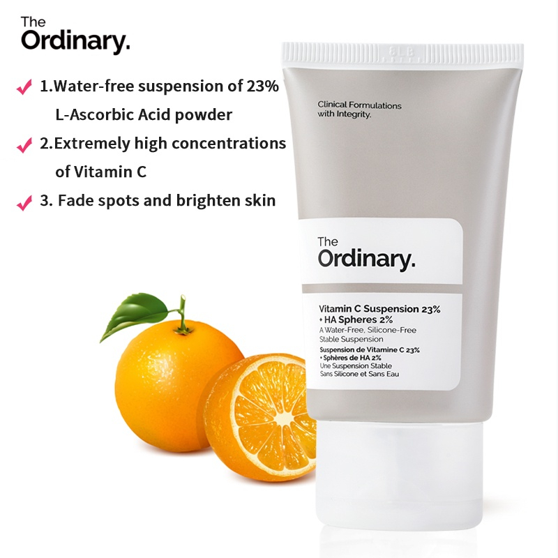 The Ordinary vitamin C suspension 23% + HA spheres 2% 30ml Kem dưỡng ẩm  Thu nhỏ lỗ chân lông Bỏ nếp nhăn Chống lão hóa Làm căng bóng da làm sáng da giúp giảm vết thâm
