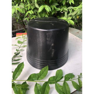 Chậu nhựa bít lổ c11 trồng sen màu đen dày dặn 27x22