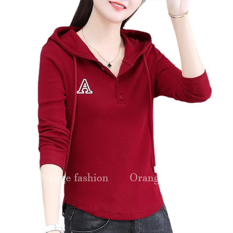 Áo thun nữ tay dài SUGOLD Store, Áo phông nữ dáng ôm chất liệu thun Bo tăm lụa co dãn mạnh RZM52