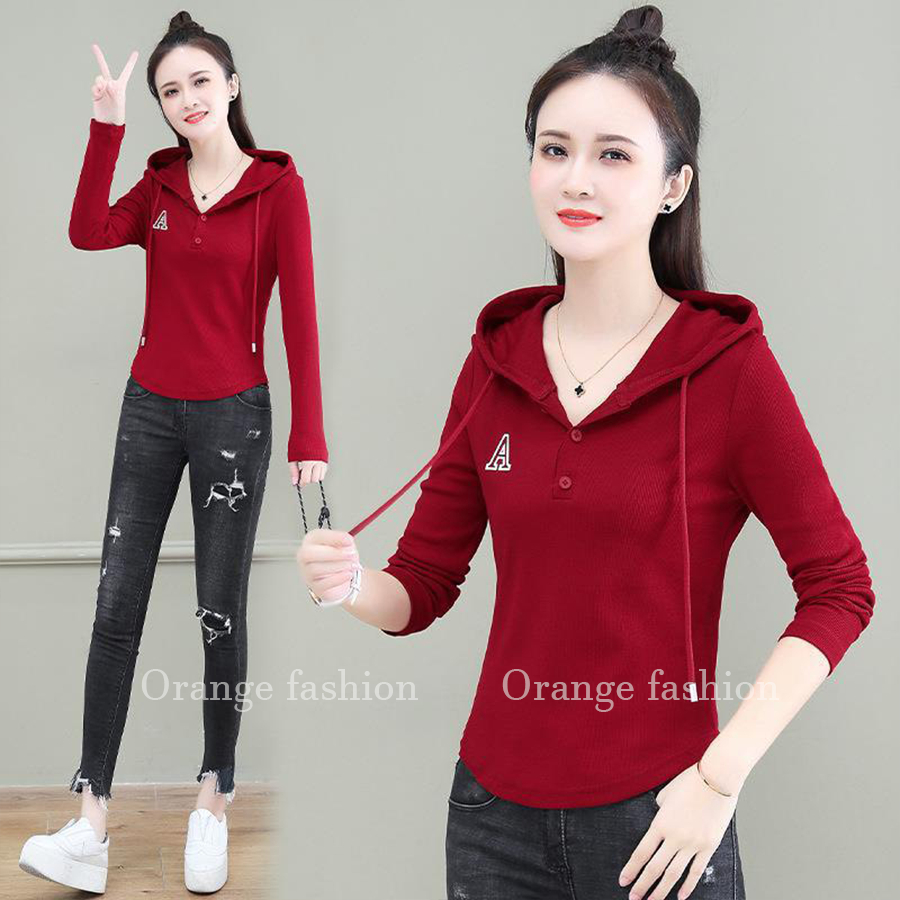 Áo thun nữ tay dài SUGOLD Store, Áo phông nữ dáng ôm chất liệu thun Bo tăm lụa co dãn mạnh RZM52