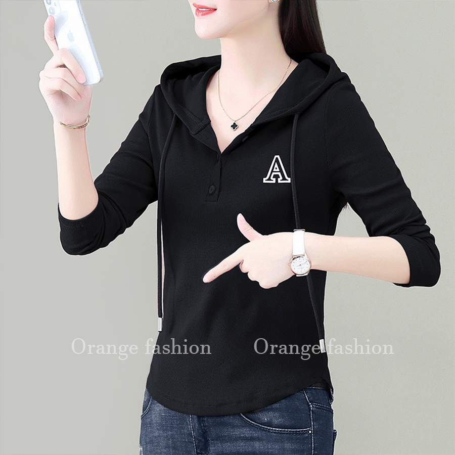 Áo thun nữ tay dài SUGOLD Store, Áo phông nữ dáng ôm chất liệu thun Bo tăm lụa co dãn mạnh RZM52