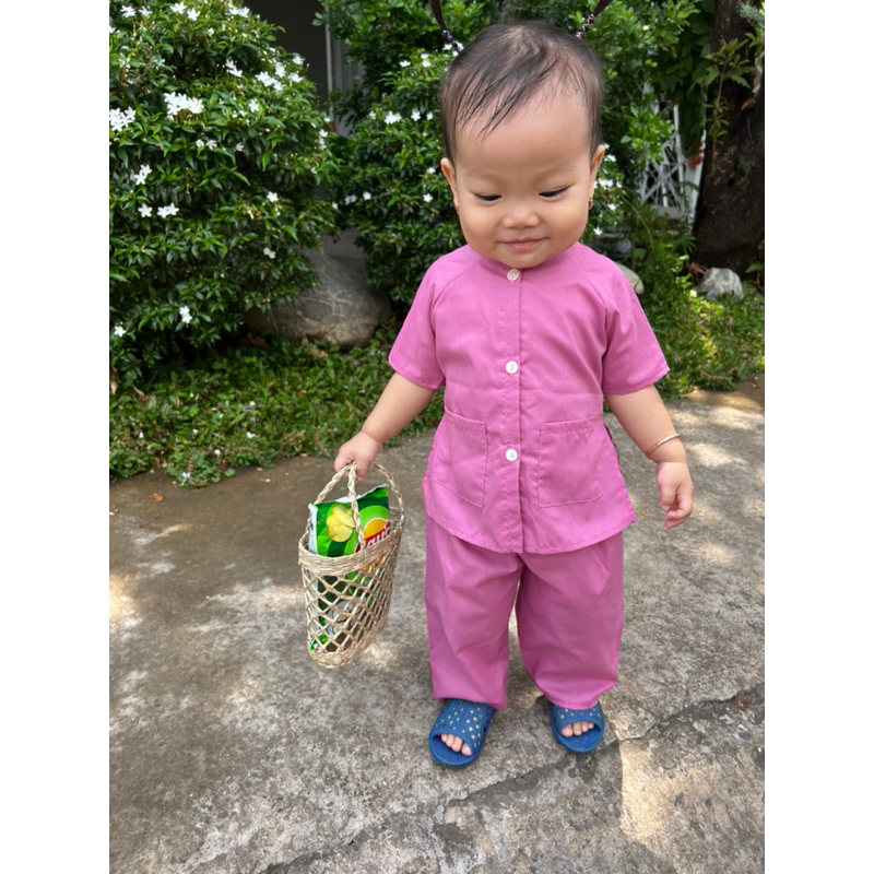 Bộ Bà Ba vải katesilk mềm mịn thoáng mát cho bé trai bé gái từ 7-30kg