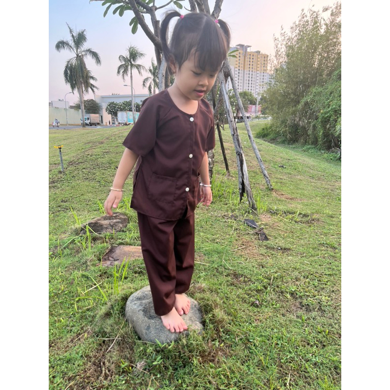 Bộ Bà Ba vải katesilk mềm mịn thoáng mát cho bé trai bé gái từ 7-30kg