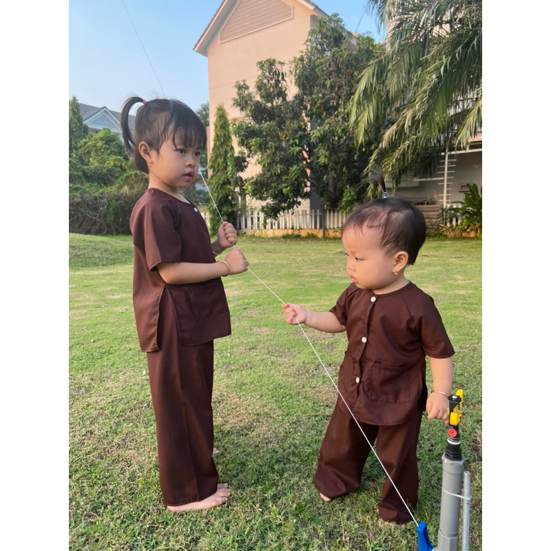 Bộ Bà Ba vải katesilk mềm mịn thoáng mát cho bé trai bé gái từ 7-30kg