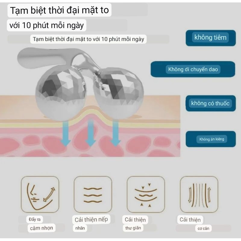 Con Lăn Massage 3D Shape Giảm Đau Nhức Giảm Béo Nâng Cơ Thanh Lăn Massage Thư Giãn Tác Động Kép