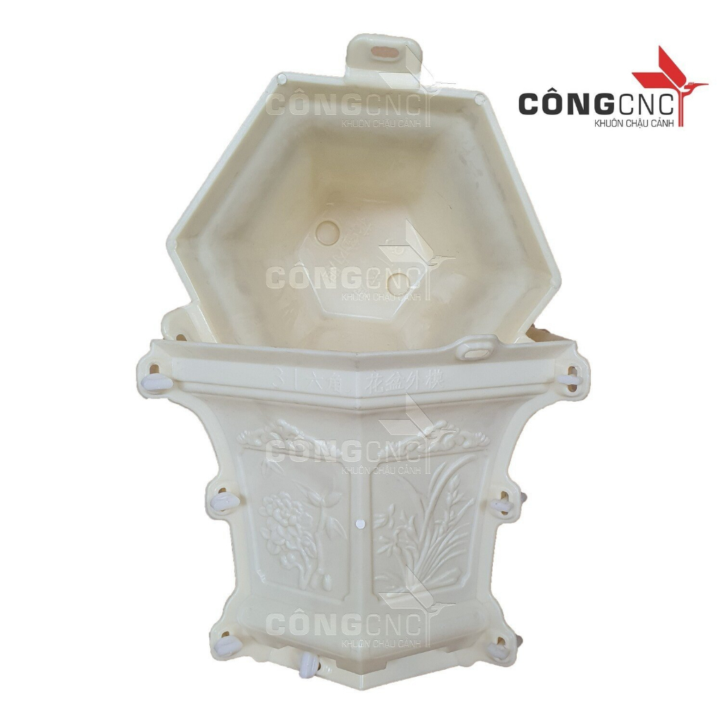 Khuôn đúc chậu lục giác 31 không chân đôn