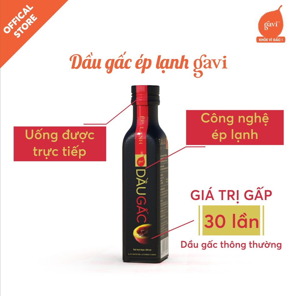 Dầu gấc ép lạnh Gavi phù hợp cho trẻ ăn dặm, bổ sung vitamin A