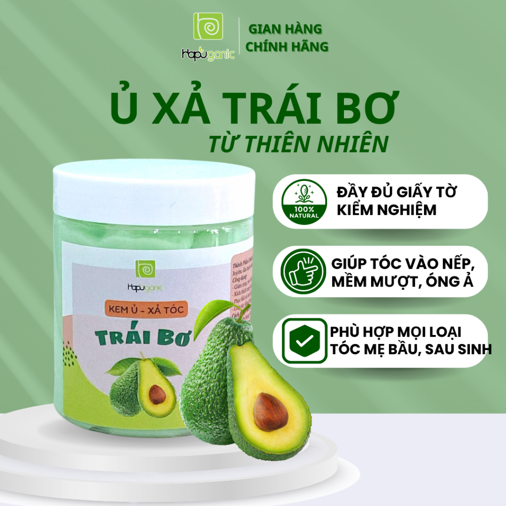 Kem Ủ Xả Tóc Trái Bơ Cao Cấp Hapu Organic Dành Cho Tóc Hư Tổn Và Gãy Rụng