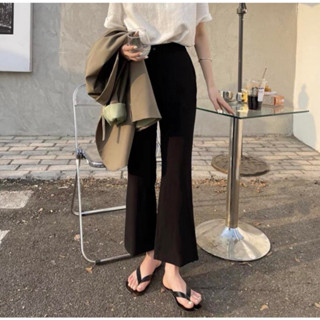 Quần Tây Đen Ống Loe - Quần Vải Ống Loe Leda Nấm Lùn