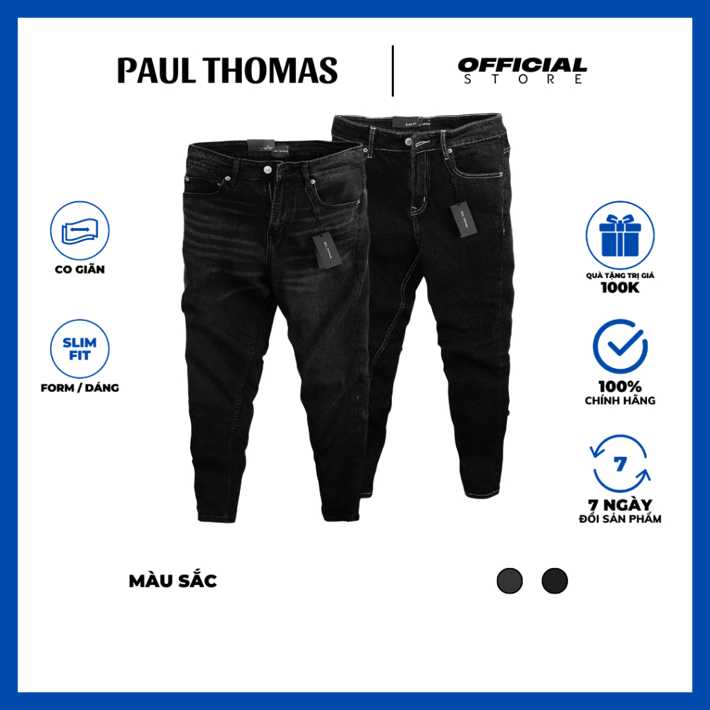 Quần jean nam PAUL THOMAS cao cấp, chuẩn form slim fit.