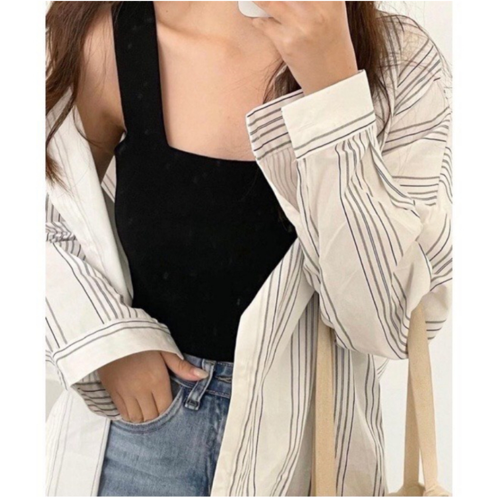 Áo 2 Dây Bản To , Áo 2 Dây Crotop Có Mút Ngực Chất Zip Cao Cấp - 763