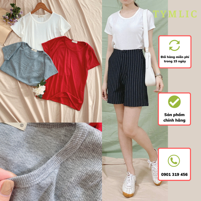 Áo Pull Gân Cổ Tròn Basic 4 Màu TYMLIC