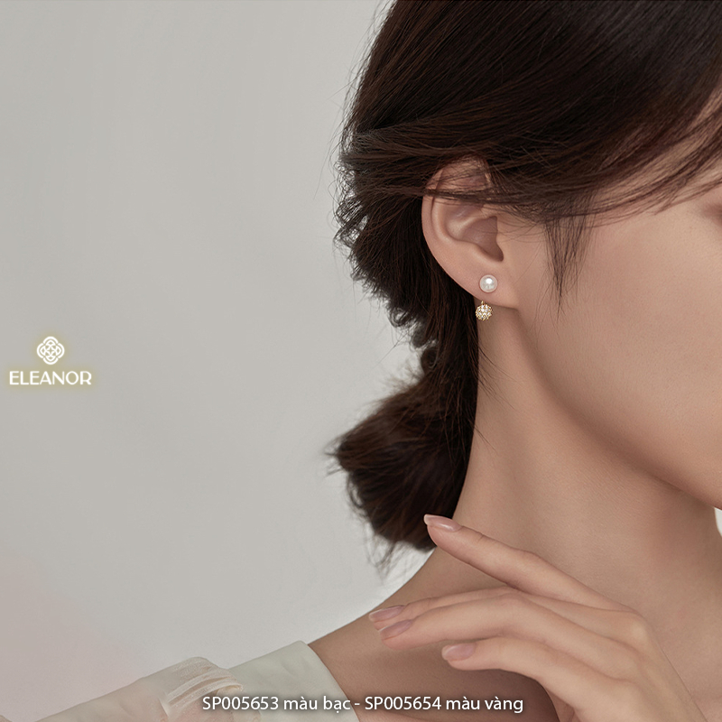 Bông tai nữ chuôi bạc 925 Eleanor Accessories đính ngọc trai nhân tạo phụ kiện trang sức 5653