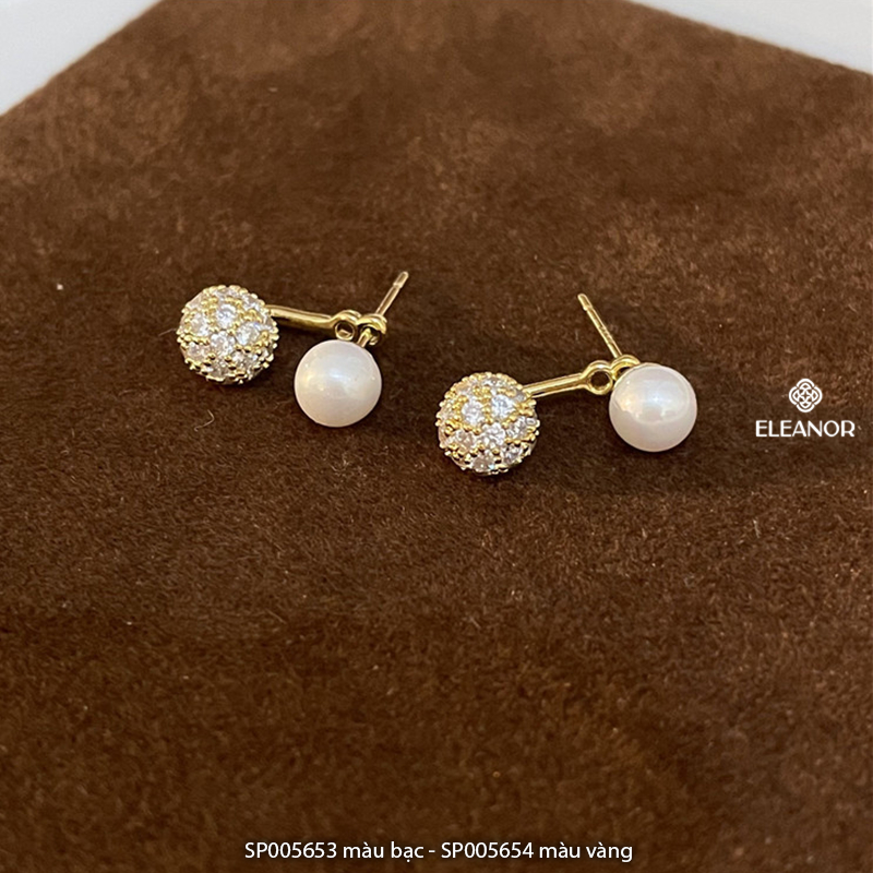 Bông tai nữ chuôi bạc 925 Eleanor Accessories đính ngọc trai nhân tạo phụ kiện trang sức 5653