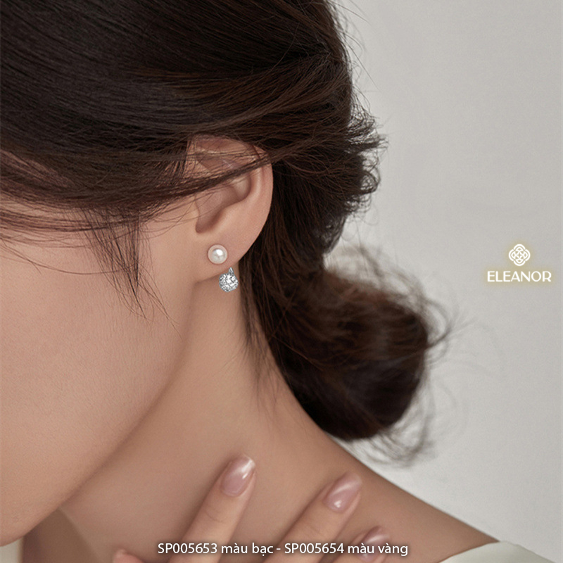 Bông tai nữ chuôi bạc 925 Eleanor Accessories đính ngọc trai nhân tạo phụ kiện trang sức 5653