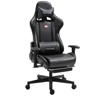 Ghế gaming ngả lưng 180 độ có chân gác nằm Thư Giãn Có Gối Massage AMA-CHAHO-002-BLACK