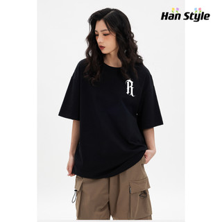 Áo thun SUZZIN A2793 cotton tay ngắn dáng rộng in họa tiết phong cách Mỹ đường phố retro cá tính thời trang cho nữ