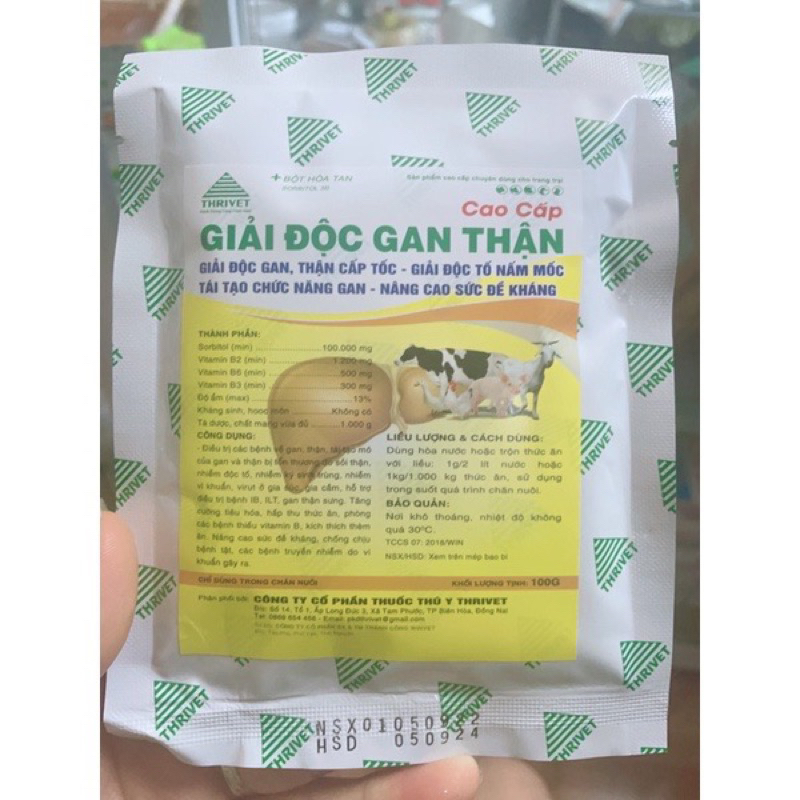 Giải độc gan thận cho gia súc, gia cầm,... gói 100g