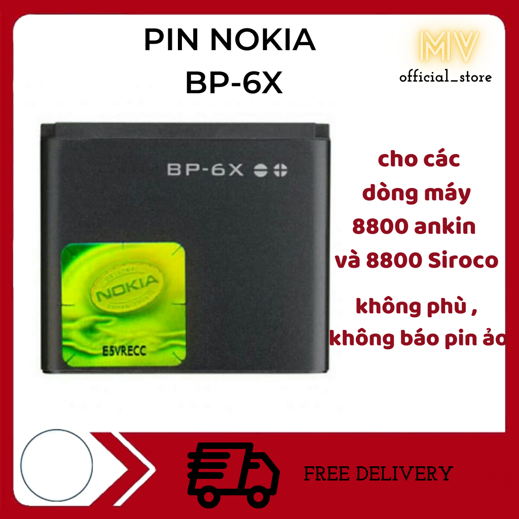 Pin NOKIA BP-6X - cho điện thoại NOKIA 8800 ANAKIN và 8800 SIROCO