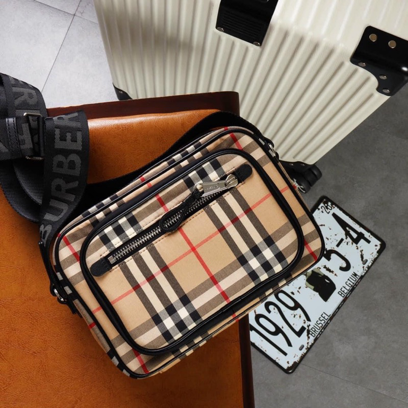 TNS-Túi đeo chéo form hộp dây đeo bảng to cá tính Bubery BBR crossbody bag--caro hãng đặc trưng