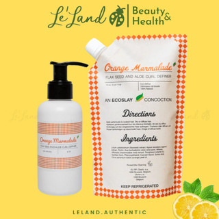 Ecoslay Gel giữ nếp tóc Ecoslay Orange Marmalade Curl Definer Gel cho tóc lượn sóng, xoăn, xơ và xoăn, giữ nếp lâu dài