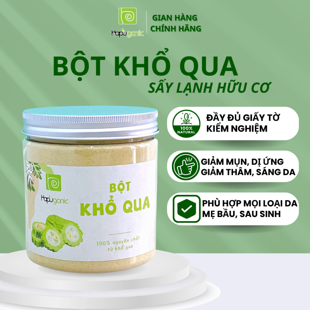 DẠNG HŨ Bột Khổ Qua Nguyên Chất Mặt Nạ Bột Thiên Nhiên HaPu Organic 100g