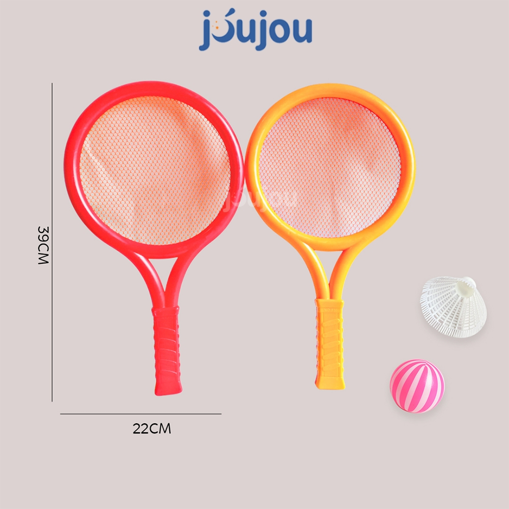 Vợt cầu lông trẻ em đồ chơi thể thao có 2 vợt 1 quả bóng 1 quả cầu JuJou an toàn cho bé từ 3 tuổi