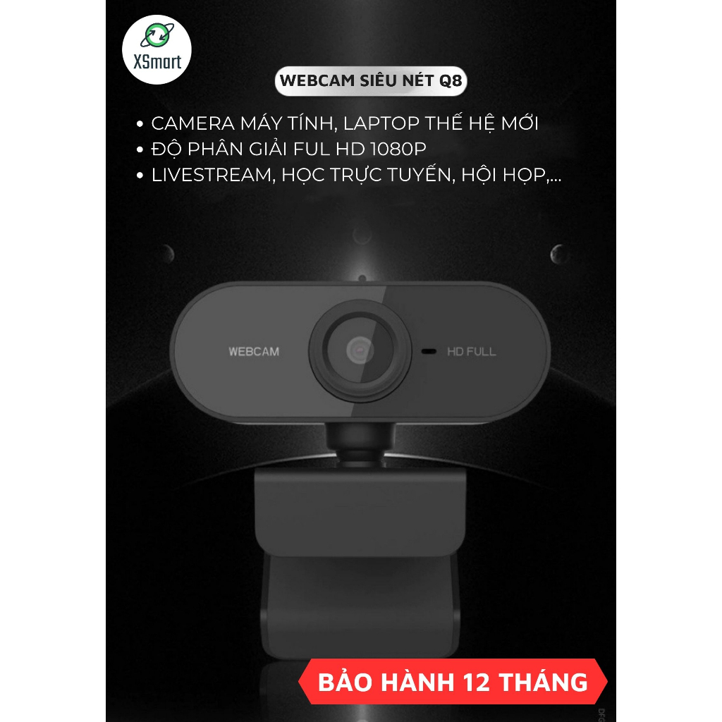 Webcam Máy Tính Laptop Q8 Chất Lượng Full HD Hình Ảnh Sắc Nét Camera Video Mượt Mà 30FPS Cho Livestream, Học Trực Tuyến | BigBuy360 - bigbuy360.vn