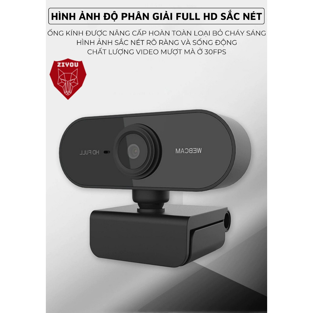 Webcam Máy Tính USB Ziyou Q8 Full HD 1080p Siêu Nét Tích Hợp Micro Đàm Thoại 2 Chiều