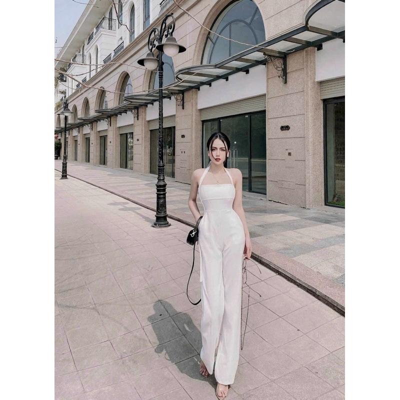 Jum Body Dài Ống Loe Cúp Ngực Dây Choàng Cổ