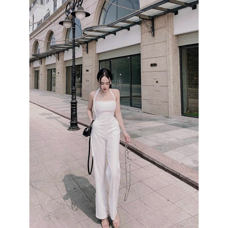 Jum Body Dài Ống Loe Cúp Ngực Dây Choàng Cổ