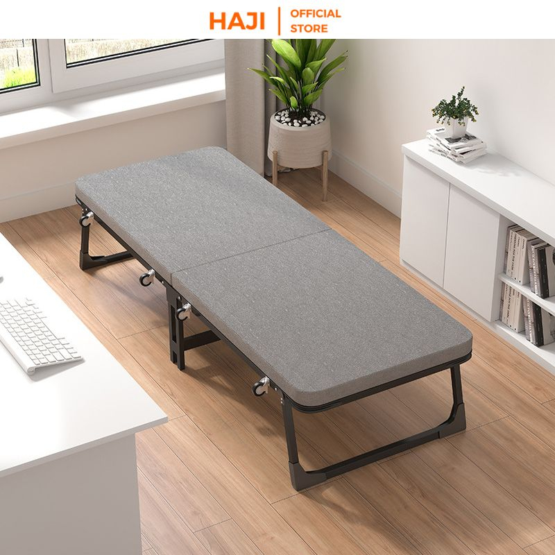 Giường ngủ cá nhân gấp gọn khung sắt không gỉ có bánh xe thông minh thương hiệu HAJI F68