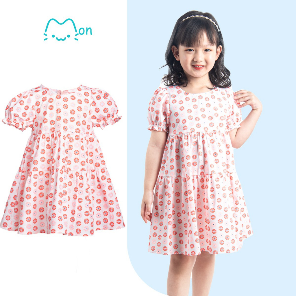 Váy cotton babydoll bé gái đầm bé gái  mềm mát V2TG23S013