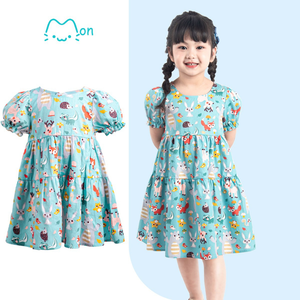 Váy cotton babydoll bé gái đầm bé gái  mềm mát V2TG23S013