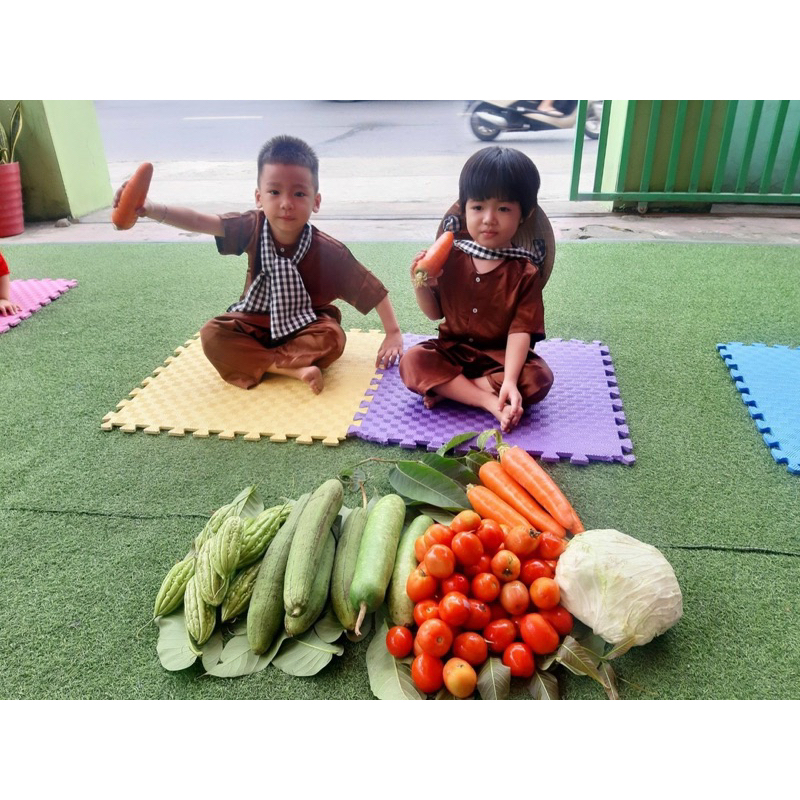 Bộ Bà ba Nông dân tay ngắn cho bé trai bé gái từ 7-35kg SamGau Shop