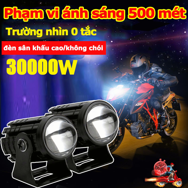 đèn trợ sáng bi cầu mini Xe Máy Đèn Trợ Sáng xe máy đèn Cầu đèn pha bi cầu xe máy 2 Màu vàng Pha trắng Chính Hãng