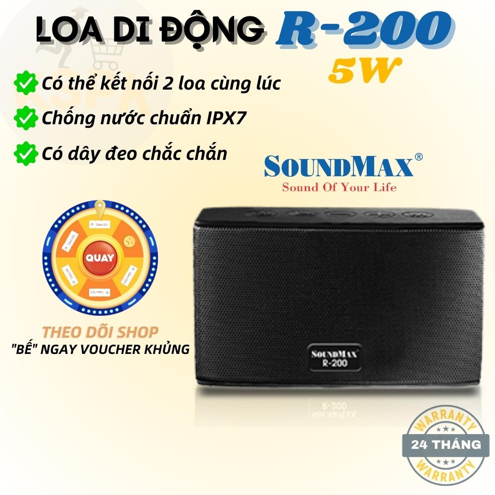 Loa di động chống nước chuẩn IPX7 nhỏ gọn có dây đeo SoundMax R-200 | R200