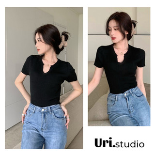 Áo len nữ cộc tay cổ V phong cách hàn quốc - Áo cộc tay nhiều màu U9