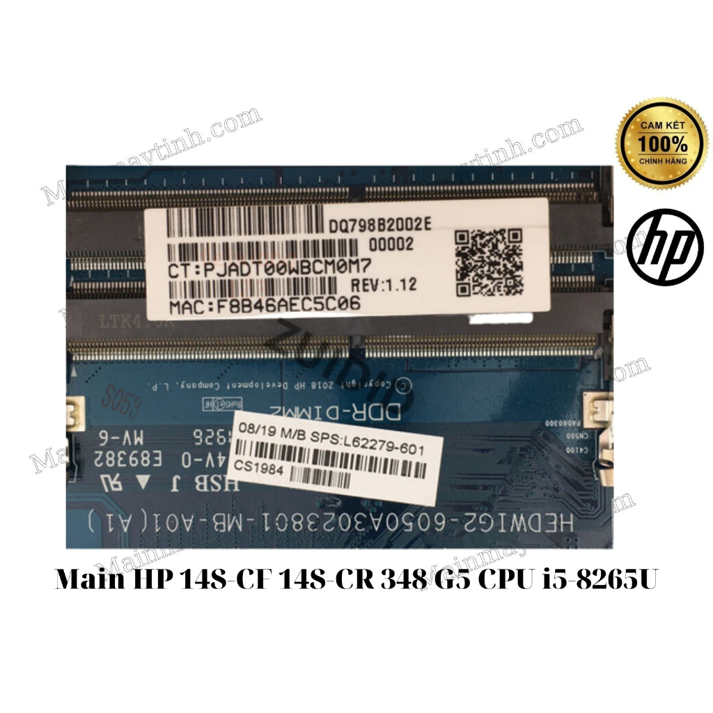 Main HP 14S-CF 14S-CR 348 G5 CPU i5-8265U