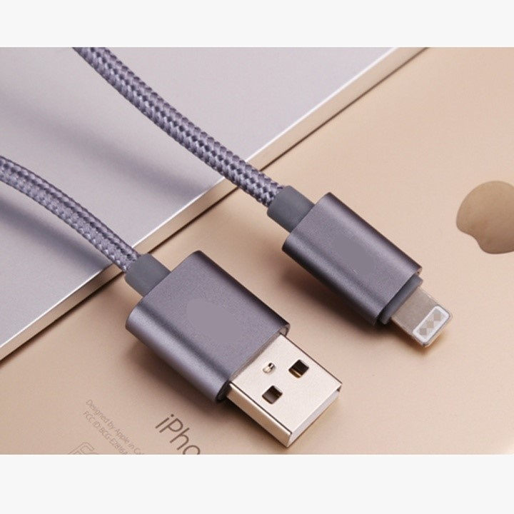 Cáp Sạc Điện Thoại Siêu Bền Sạc Siêu Nhanh, Dây Sạc Cao Cấp Bọc Dù Màu Ngẫu Nhiên.