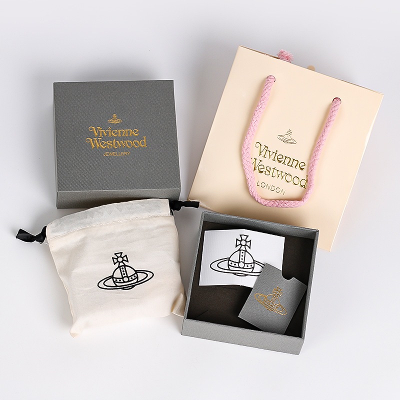 Bộ túi hộp đựng Dây chuyền, Vòng tay, Hoa tai, nhẫn Vivienne Fullset - Chuẩn hãng