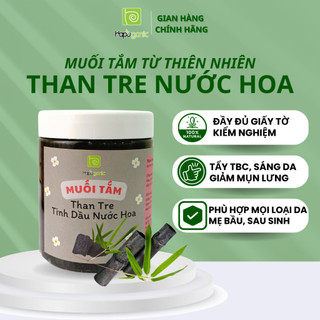 Muối Tắm Than Tre Nước Hoa Tẩy Da Chết Toàn Thân Bath Salt Scrub 400g HaPu Organic
