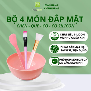 Bộ 4 món bát trộn que nhựa đắp mặt nạ Hapu Organic