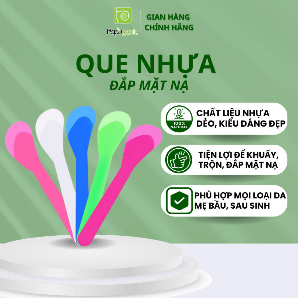 Que nhựa trộn mặt nạ đắp mặt Hapu Organic