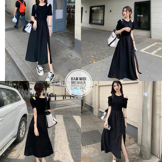 Đầm xòe khoét vai Bigsize 55-90kg đi chơi đi tiệc đều được