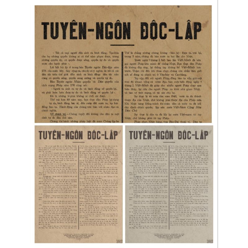 poster tuyên ngôn độc lập 30*42