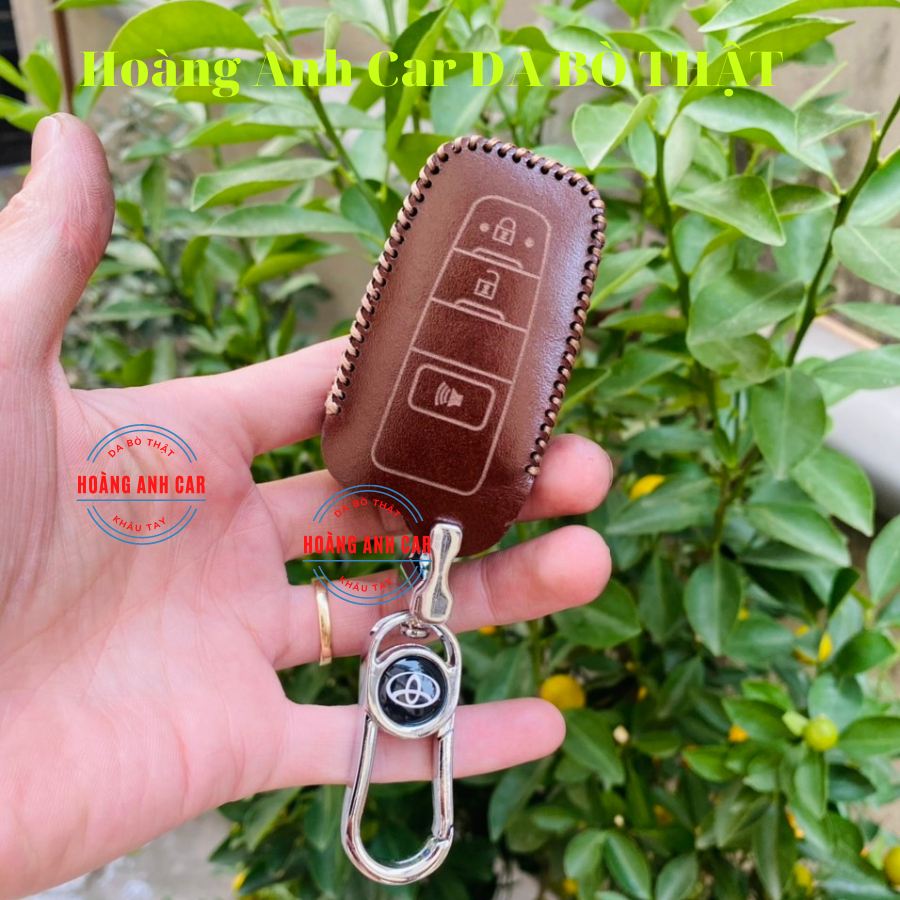 Bao da chìa khoá Toyota Corolla Cross handmade da thật, Corola Cross Khâu tay thủ công